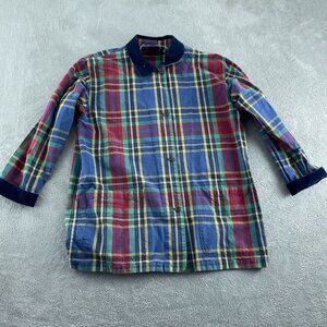 Eddie Bauer Womens Plaid Button-Up Shirt With Velvety  Multicolor Size L 1898